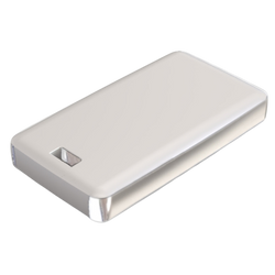 Teko - REMO-TEK series (13120.47) - enclosure for the remote controler in white with chromed-plated metal sides (71,5 x 39,3 x 11,5 mm)