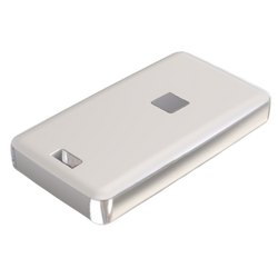 Teko - REMO-TEK series (13121.47) - enclosure for the remote controler in white with chrome-plated metal sides (71,5 x 39,3 x 11,5 mm)