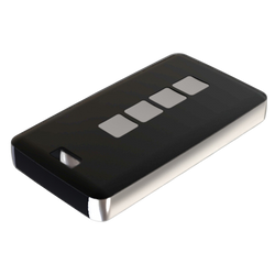 Teko - REMO-TEK series (13124.44) - enclosure for the remote control in black with chrome-plated metal sides (71,5 x 39,3 x 11,5 mm)