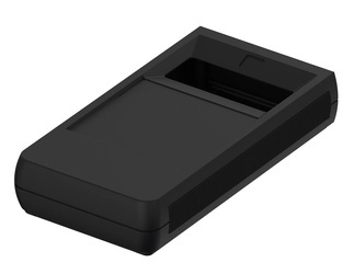 Bopla BOS 704-9005 (34704000) - hand-held enclosure with battery compartment (2 x 9V) , display opening 23 x 58 mm and  side-fitted slide for switch (150 x 80 x 30 mm)