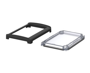 Bopla BOV 1209 FO-9005 - OT G-SILC (48322250.SILC) - BoVersa transparent plastic lid with open black design cover with silicone seal (125 x 88 x 19 mm)