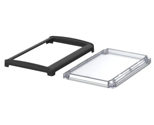 Bopla BOV 2114 FO-9005 - OT G-SILC (48326450.SILC) - BoVersa transparent plastic lid with open black design cover with silicone seal (210 x 140 x 24 mm)
