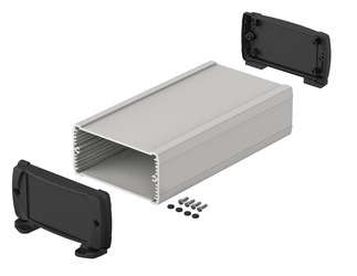 BOPLA ELP 1050-0200 DW (83105200.S7) - aluminium profile closed with wall brackets (106 x 52 x 200 mm)