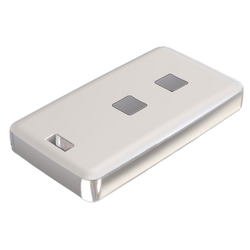 Teko - REMO-TEK series (13122.47) - enclosure for the remote controler in white with chrome-plated metal sides (71,5 x 39,3 x 11,5 mm)