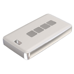 Teko - REMO-TEK series (13124.47) - enclosure for the remote control in white with chrome-plated metal sides (71,5 x 39,3 x 11,5 mm)