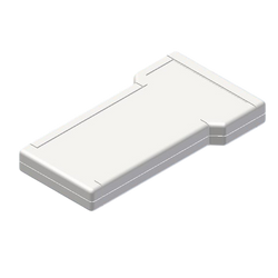 Teko - TBT series (TBT-1B.7) - white handheld enclosure with battery compartment (210 x 116 x 25 mm)