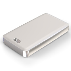 Teko - REMO-TEK series (13120.47) - enclosure for the remote controler in white with chromed-plated metal sides (71,5 x 39,3 x 11,5 mm)