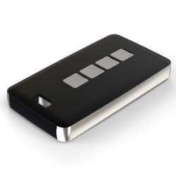 Teko - REMO-TEK series (13124.44) - enclosure for the remote control in black with chrome-plated metal sides (71,5 x 39,3 x 11,5 mm)