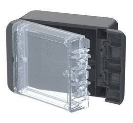 Bopla B 100806 PC-V0-G 7024 (96022124) - universal enclosure with crystal-clear lid (113 x 80 x 60 mm)