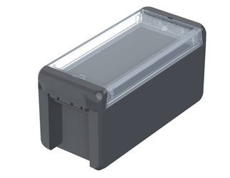Bopla B 180809 PC-V0-G 7024 (96024134) - universal enclosure with crystal-clear lid (191 x 80 x 90 mm)
