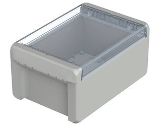 Bopla B 181309 PC-V0-G 7035 (96024235) - universal enclosure with crystal-clear lid (191 x 125 x 90 mm)