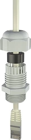 Bopla MBF 20-RJ45 (12002418) - Cable gland with slotted sealing insert, polyamide light grey, IP 66/68