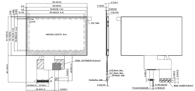 Powertip PH480272T017-ZBC - full-view display