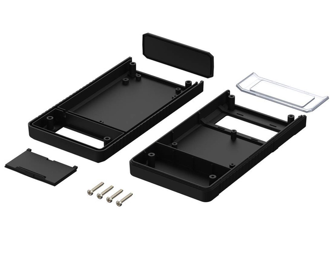Bopla BOS 750-9005 (34750000) - hand-held enclosure with battery compartment (2 x 9V) and panoramic display screen (157 x 84 x 30 mm)