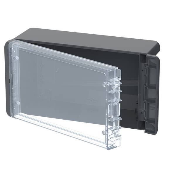 Bopla B 221309 PC-V0-G 7024 (96025234) - universal enclosure with crystal-clear lid (231 x 125 x 90 mm)