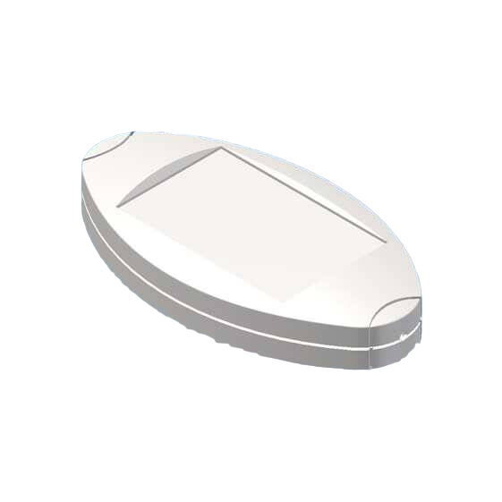 Teko - seria OVO-1 (OVO-1IR.7) - obudowa do pilota w kolorze białym z otworem na LED (124,2 x 66,3 x 23 mm)