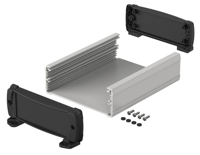 BOPLA ELPU 1240-0150 DW (83247150.S7) - aluminium profile, open on one side with wall brackets (120 x 42 x 150 mm)