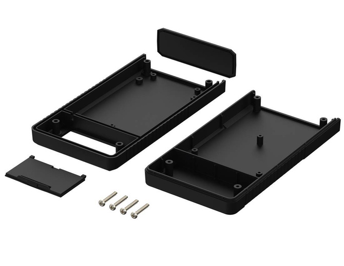 Bopla BOS 752-9005 (34752000) - hand-held enclosure with battery compartment (2 x 9V) and continuous membrane keypad area (157 x 84 x 30 mm)