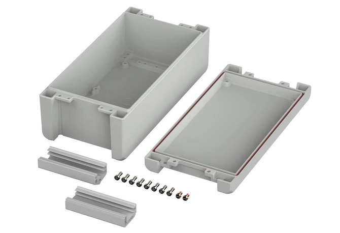 Bopla BA 241309 F SIL-7035 (00125235.SIL) - aluminum enclosure with a recess in the cover and silicone lid seal (259 x 128 x 60 mm)