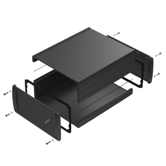 Teko - TEKAM 5 series (TEKAM-52L.9) - open aluminum alloy enclosure (200 x 167 x 82 mm)