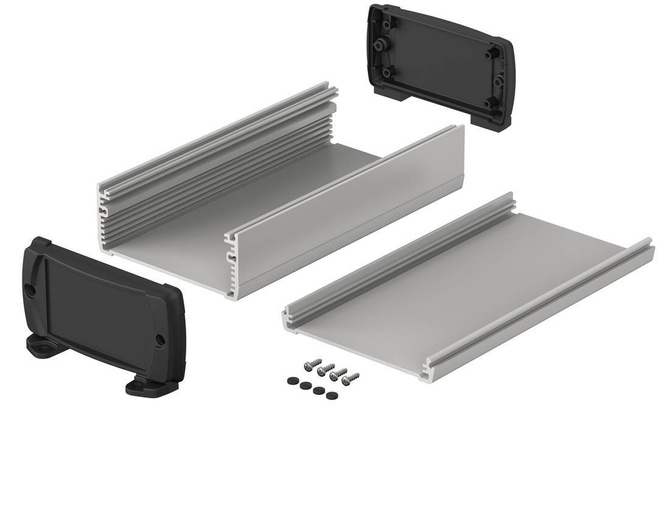 BOPLA ELPH 1050-0200 DW (83056200.S7) - aluminium profile horizontally-divided with wall brackets (106 x 52 x 200 mm)