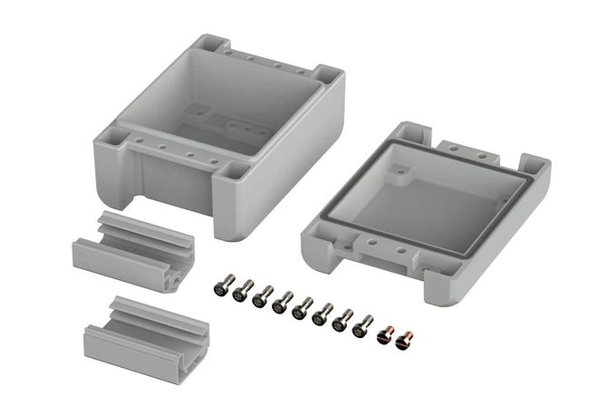 Bopla BA 100806 F-7035 (00122125) - aluminum enclosure with a recess in the cover and neoprene seal (121 x 86 x 60 mm)