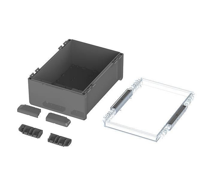 Bopla B 273616 PC-V0-G 7024 (96027674) - obudowa uniwersalna z przezroczystą pokrywą (284 x 364 x 160 mm)