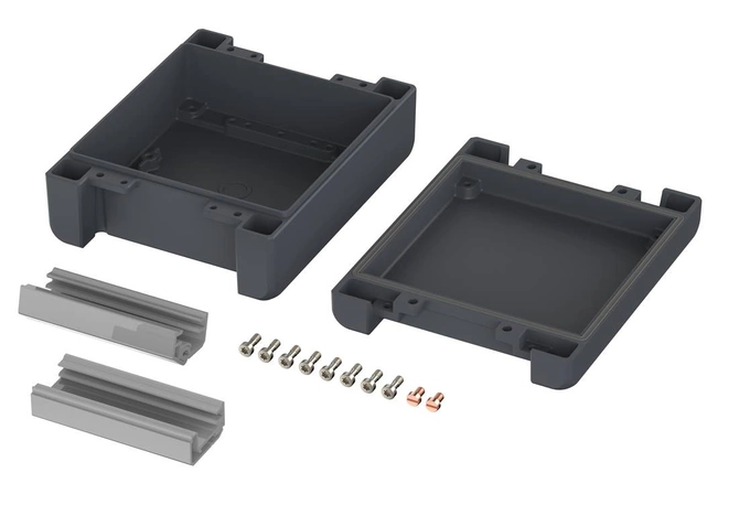 Bopla BA 141306 F-7024 (00123224) - aluminum enclosure with a recess in the cover and neoprene seal (159 x 128 x 60 mm)