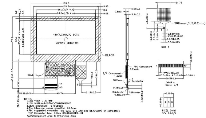Powertip PH480272T009-IBC03 - wyświetlacz CTP