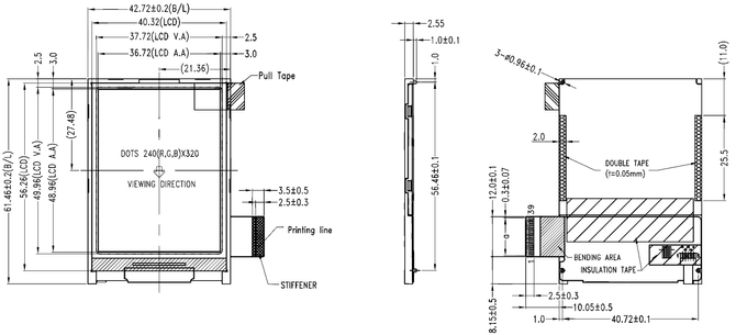 Powertip PH240320T062-LAA07 - TFT display