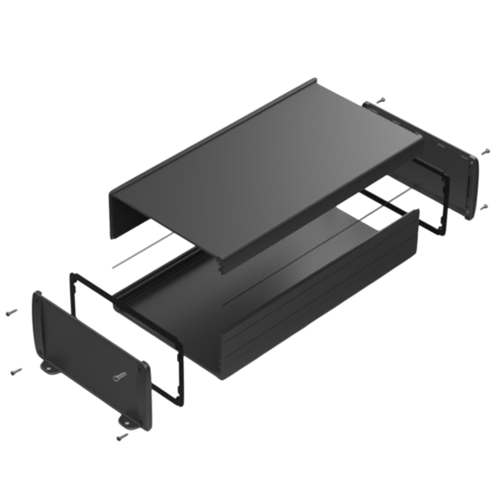 Teko - seria TEKAM 5 (TEKAM-54L/E.9) - profil aluminiowy półotwarty (300 x 167 x 82 mm)