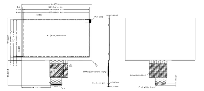 Powertip PH800480T037-ZHA - full viewing angle display