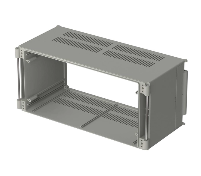 Bopla BC 7000 L-1,5 (79002700) - podstawa 1.5 (139.76 mm deep) z zawiasami, bez uszczelki, z wentylacją do obudowy CombiCard 5000-7000 (323 x 146 x 139 mm, 3U 49HP)