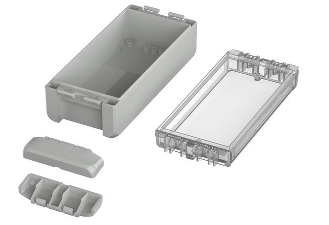 Bopla B 180806 PC-V0-G 7035 (96024125) - obudowa uniwersalna z przezroczystą pokrywą (191 x 80 x 60 mm)