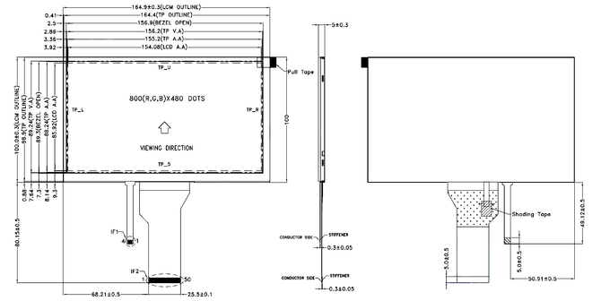 Powertip PH800480T029-IAB02 - TFT display