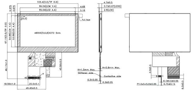 Powertip PH480272T017-ZBC02 - full-view display