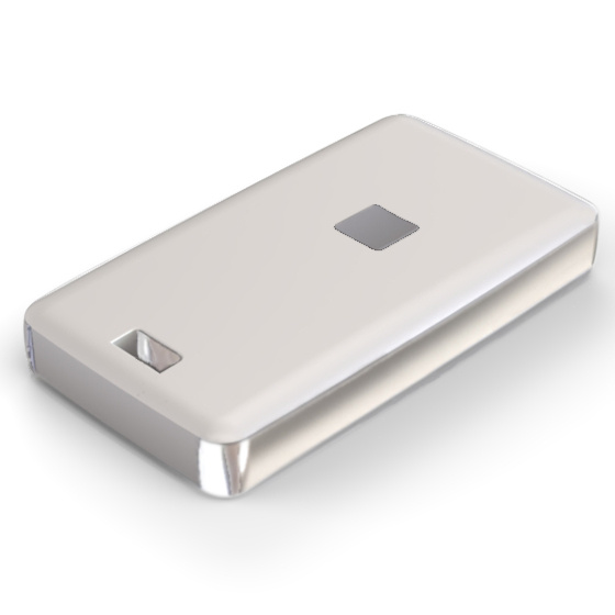 Teko - REMO-TEK series (13121.47) - enclosure for the remote controler in white with chrome-plated metal sides (71,5 x 39,3 x 11,5 mm)