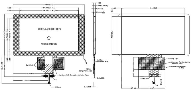 Powertip PH800480T013-IHC09 - wyświetlacz CTP
