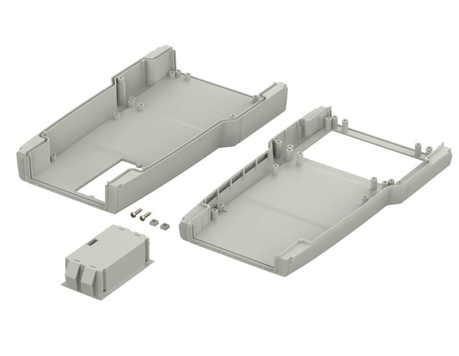 Bopla ART 865 DIS with BE 30 (34186582) - enclosure with membrene keypad area, display opening and battery compartment (236 x 125 x 41 mm)