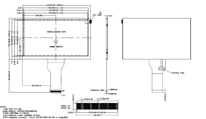 Powertip PH800480T013-IHA02 - TFT display