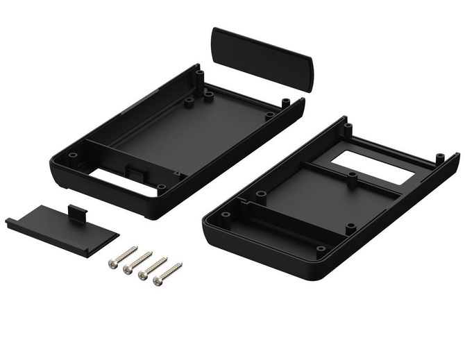 Bopla BOS 701-9005 (34701000) - hand-held enclosure with battery compartment (2 x 9V) and display opening 23 x 58 mm (150 x 80 x 30 mm)