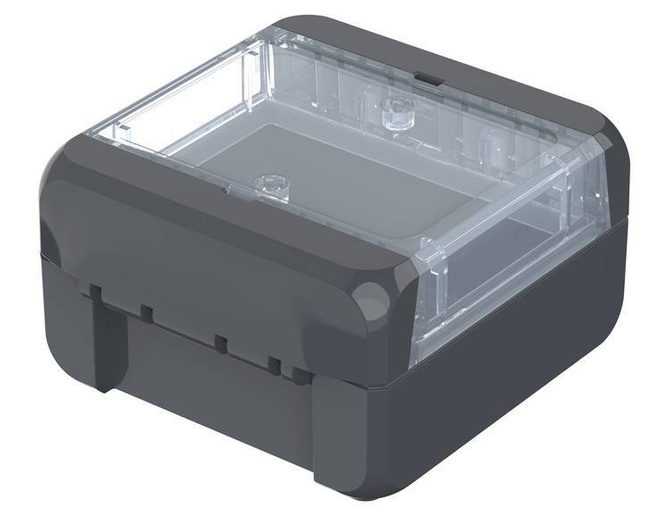 Bopla B 080805 PC-V0-G 7024 (96021114) - universal enclosure with crystal-clear lid (89 x 80 x 47 mm)