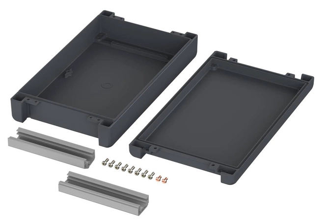 Bopla BA 281706 F-7024 (00126324) - aluminum enclosure with a recess in the cover and neoprene seal (299 x 173 x 60 mm)