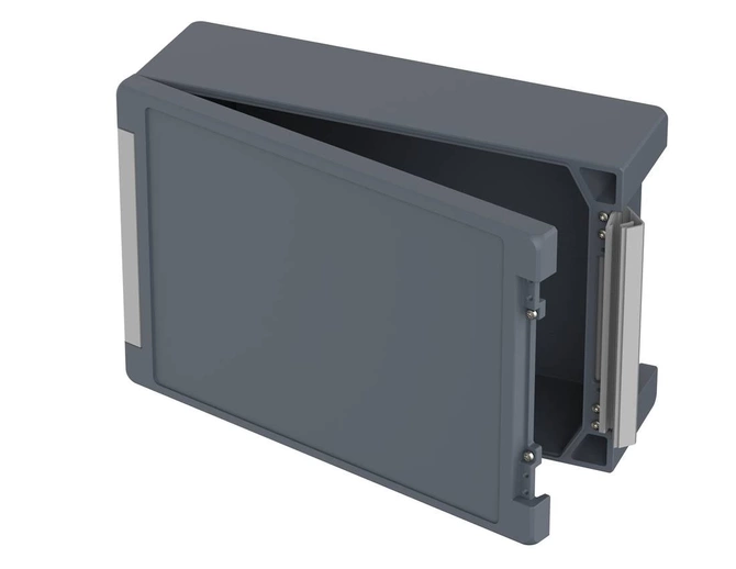 Bopla BA 342412 F-7024 (00127544) - aluminum enclosure with a recess in the cover and neoprene seal (363 x 242 x 120 mm)