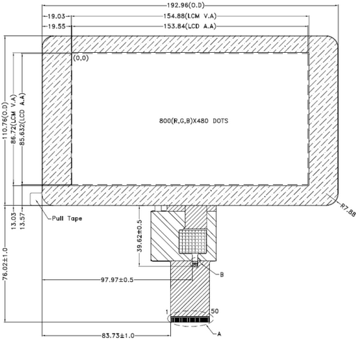 Powertip PH800480T037-ZAC01 - full viewing angle display