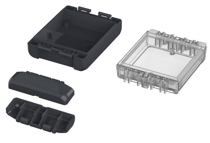 Bopla B 100804 PC-V0-G 7024 (96022144) - universal enclosure with crystal-clear lid (113 x 80 x 40 mm)