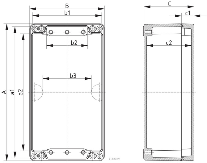 Bopla P 355 (04355000) - obudowa poliestrowa z uszczelką neoprenową (400 x 250 x 121 mm)
