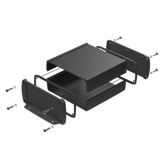 Teko - seria TEKAM (TEKAM-31L.9) - półotwarta obudowa aluminiowa (110 x 105,9 x 45,8 mm)