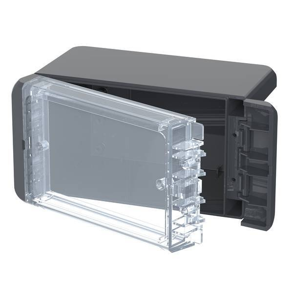 Bopla B 140809 PC-V0-G 7024 (96023134) - universal enclosure with crystal-clear lid (151 x 80 x 90 mm)