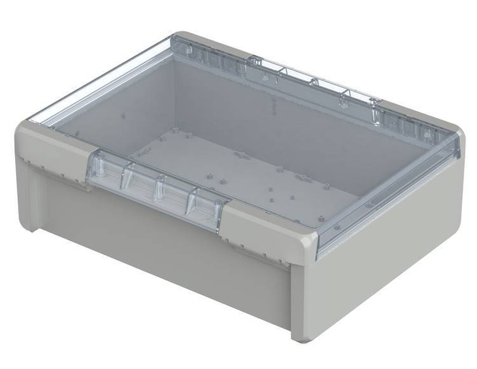 Bopla B 273612 PC-V0-G 7035 (96027665) - universal enclosure with crystal-clear lid (284 x 364 x 120 mm)